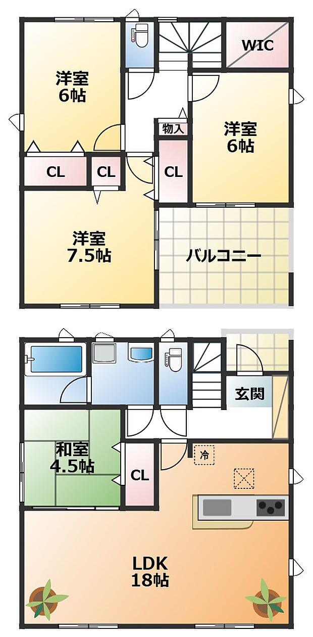 南向きで陽当たりの良い間取りです