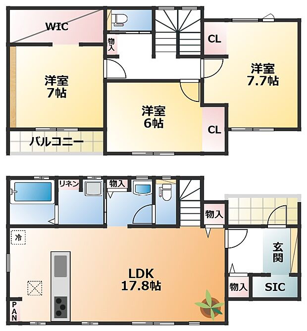 全室南向きで陽当たりの良い間取りです