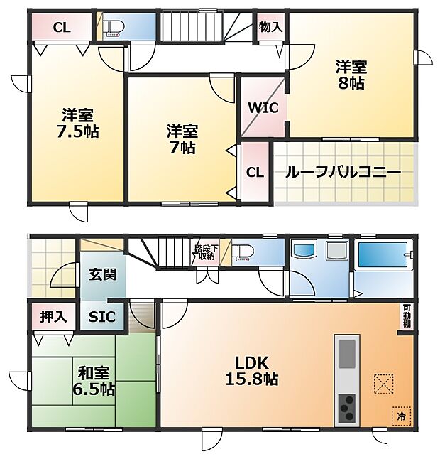全室南向きで陽当たりの良い間取りです