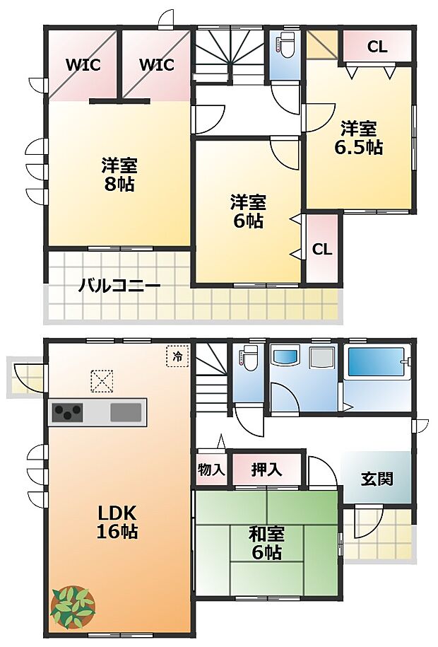全室南向きで陽当たりの良い間取りです