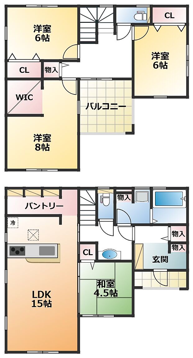 南向きで陽当たりの良い間取りです