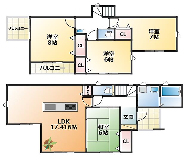 全室南向きで陽当たりの良い間取りです
