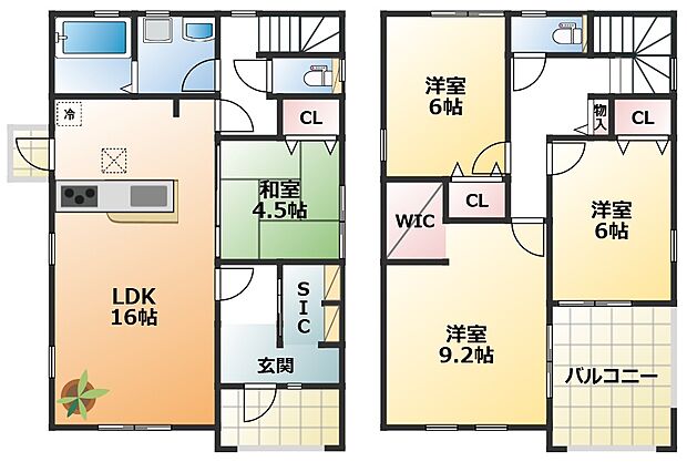 全室南向きで陽当たりの良い間取りです