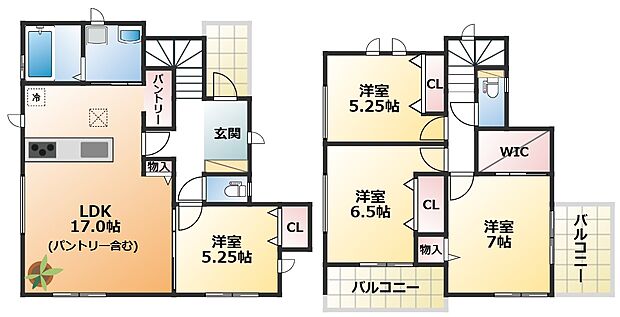 全室南向きで陽当たりの良い間取りです