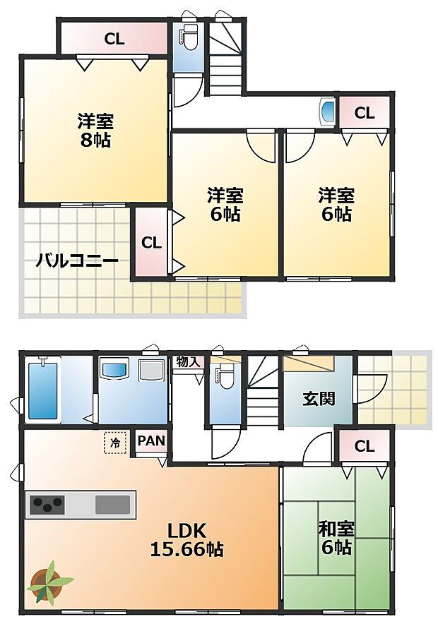 全室南向きで陽当たりの良い間取りです