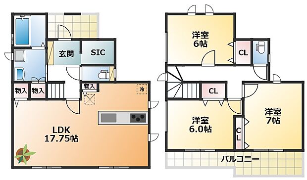 南向きで陽当たりの良い間取りです