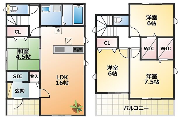 南向きで陽当たりの良い間取りです