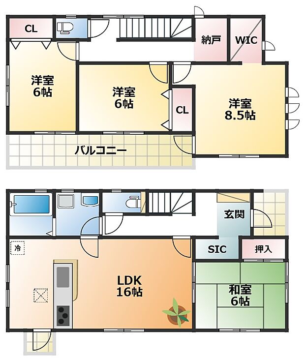 全室南向きで陽当たりの良い間取りです