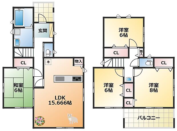 南向きで陽当たりの良い間取りです