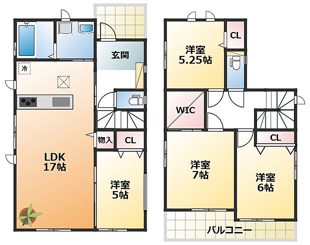 南向きで陽当たりの良い間取りです