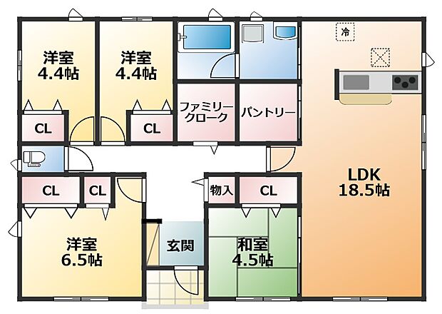 南向きで陽当たりの良い間取りです