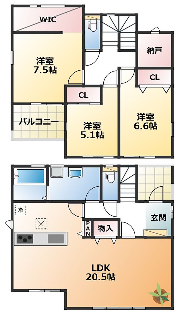 全室南向きで陽当たりの良い間取りです