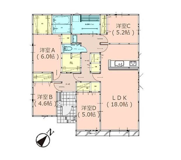 全居室収納付きで便利です。