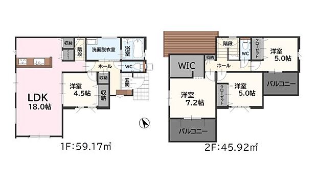 全居室収納付きで便利です。