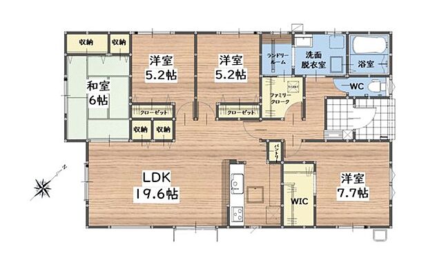 全居室収納付きで便利です。