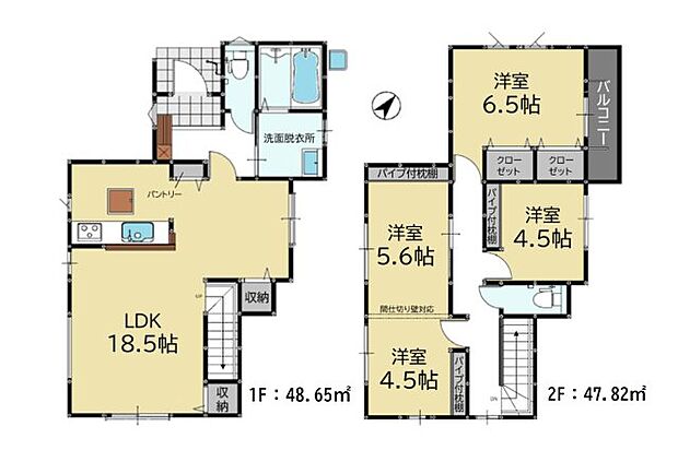 全居室収納付きで便利です。