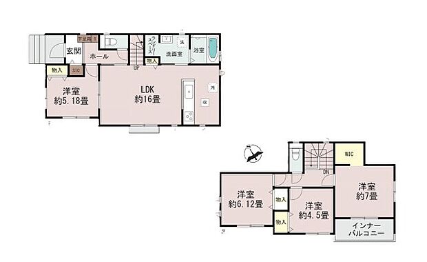 全居室収納付きで便利です。