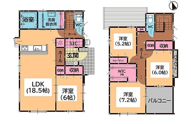 全居室収納付きで便利です。