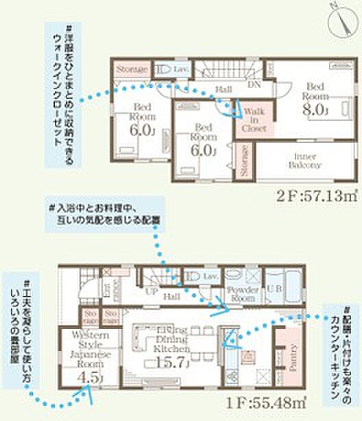 全部屋南向きで明るい室内が特徴☆