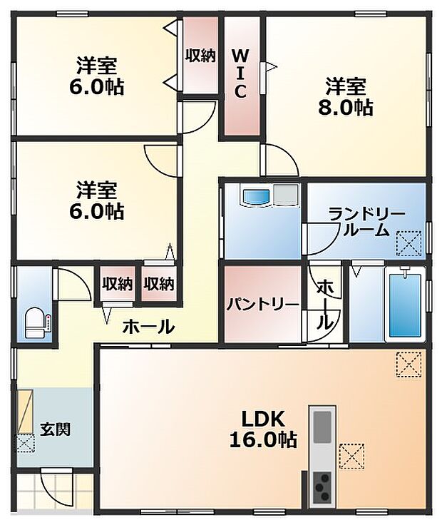 南向きで明るい室内が特徴