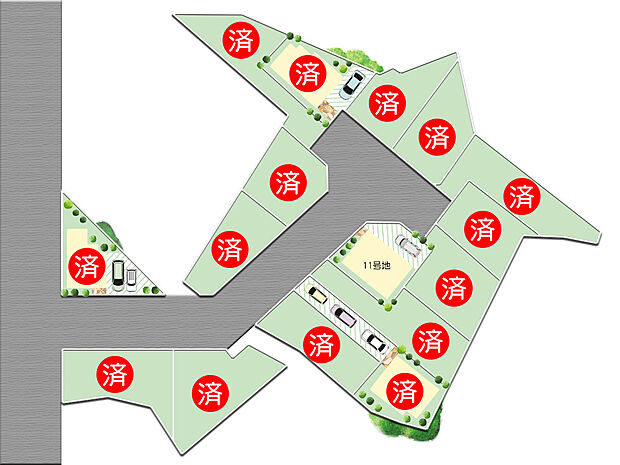 全16区画の新たなコミュニティが誕生◎開放感ある角地やプライバシー性の高い旗竿地など、理想の住まいに適した区画をお選びいただけます。