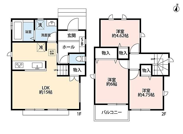 (B号棟)、3LDK、土地面積122.38m2、建物面積73.07m2