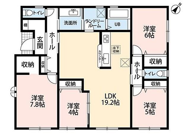 (1号棟)、4LDK、土地面積223.17m2、建物面積100.2m2