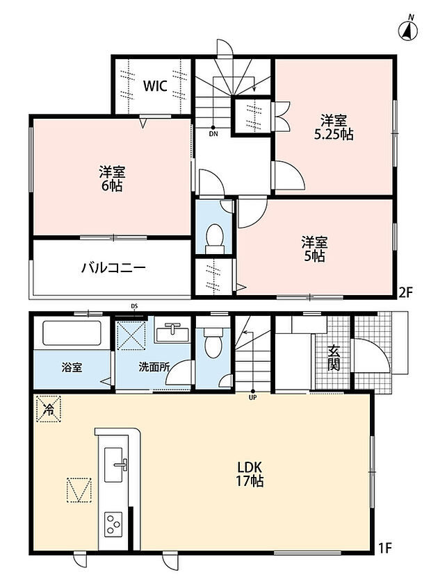 (2号棟)3LDK、土地面積98.41m2、建物面積78.66m2