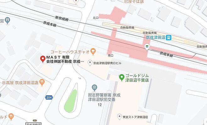 シャーメゾンショップ　有限会社伸誠不動産　京成津田沼駅前店の周辺地図