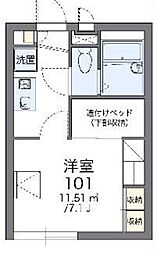 レオパレスサンフラワー3 1Kの間取図画像