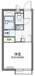 レオパレスKIMISUN 2階1Kの間取り