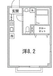 ロレットの小路 ワンルームの間取図画像