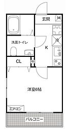 MQuarto淵野辺1 1Kの間取図画像