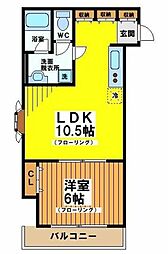 メゾン・ド・ラフィネ宮下 1LDKの間取図画像