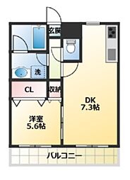 メゾンケンシン 1DKの間取図画像