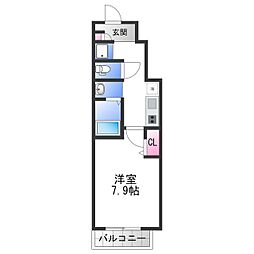オークリーテラス 1Kの間取図画像