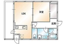 KDXレジデンス溝の口 1LDKの間取図画像