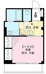 レイレラヴィ 1Kの間取図画像