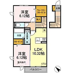 グランシエラ 2LDKの間取図画像