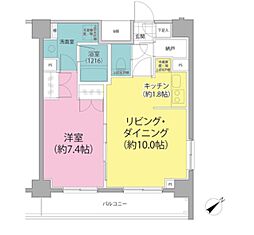 PARKHABIO東向島 1LDKの間取図画像