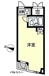 東建シティハイツ池袋 3階ワンルームの間取り
