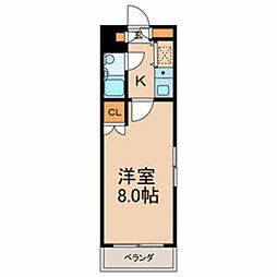 東洋ハイツ相模台 1Kの間取図画像