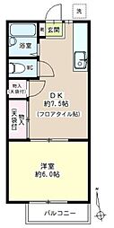 コーポサルビア 2階1DKの間取り