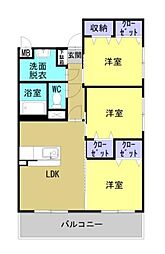 大分市大字三芳マンション 3LDKの間取図画像