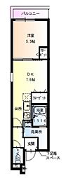 フジパレス西立花2番館 1DKの間取図画像