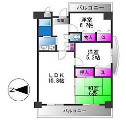 エレガンス巽 3LDKの間取図画像