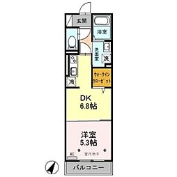 ポルトセレーノ 1DKの間取図画像