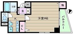 AVER新野田 1Kの間取図画像