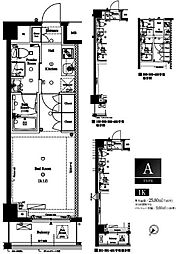 LUMEEDAXAS鵜の木 1Kの間取図画像