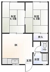 ヒカリハイツ 2DKの間取図画像